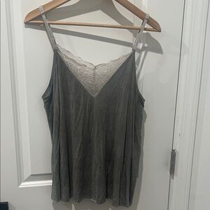 POL Charcoal Lace Detail Camisole Size Small (Oversized)
